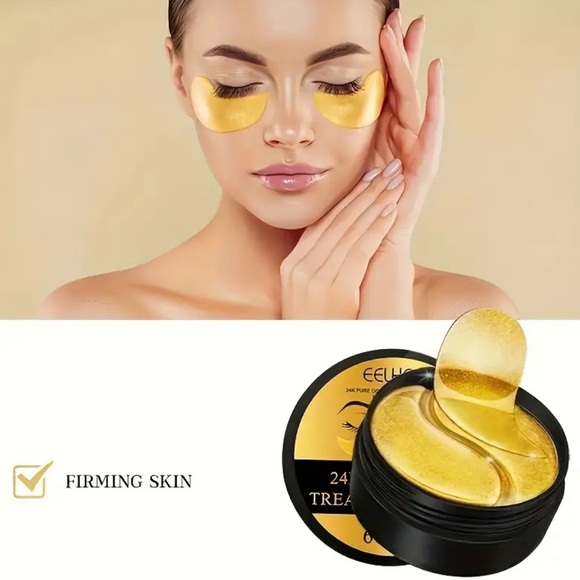 🆕 24K Golden Eye Masks, Hydrating Under Eye Patches, Collagen Hyaluronic Acid - Picture 1 of 8